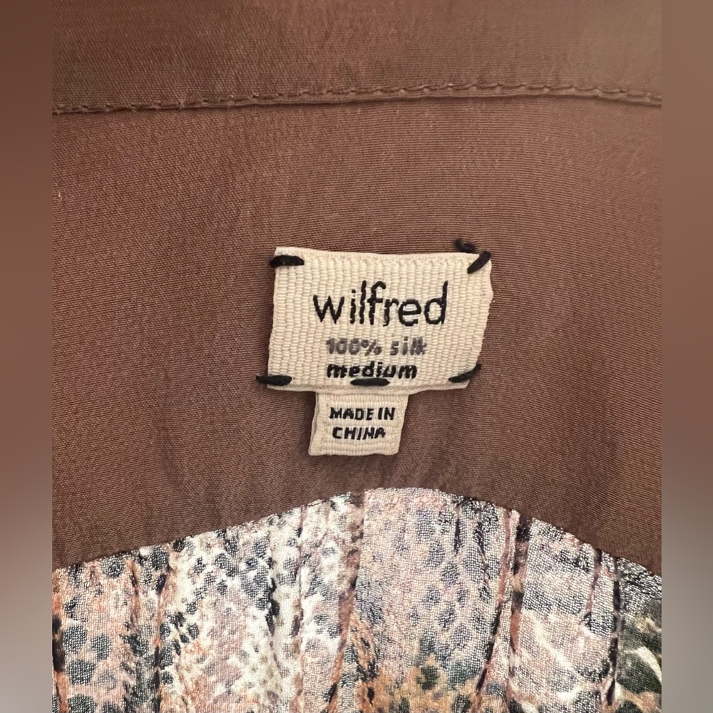Wilfred Aritzia 100% Silk Sheer Snakeskin Blouse - Picture 3 of 3
